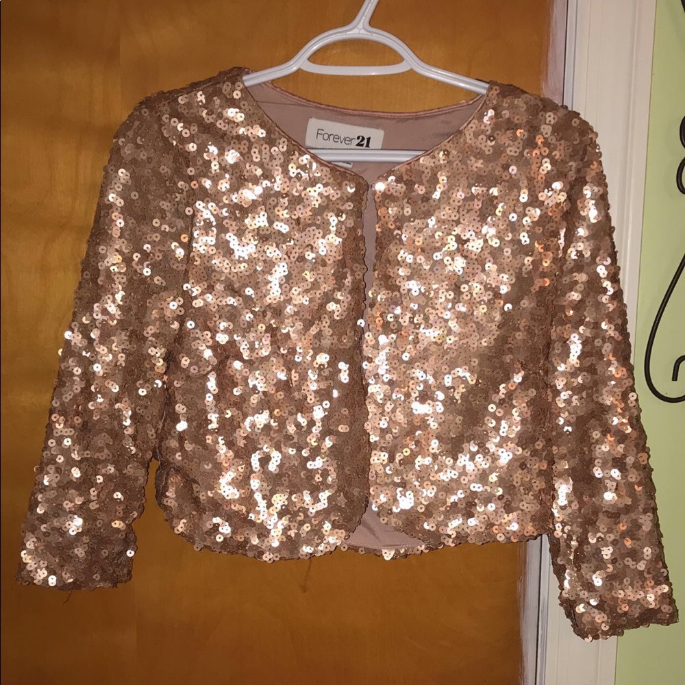 CROPPED SEQUIN JACKET